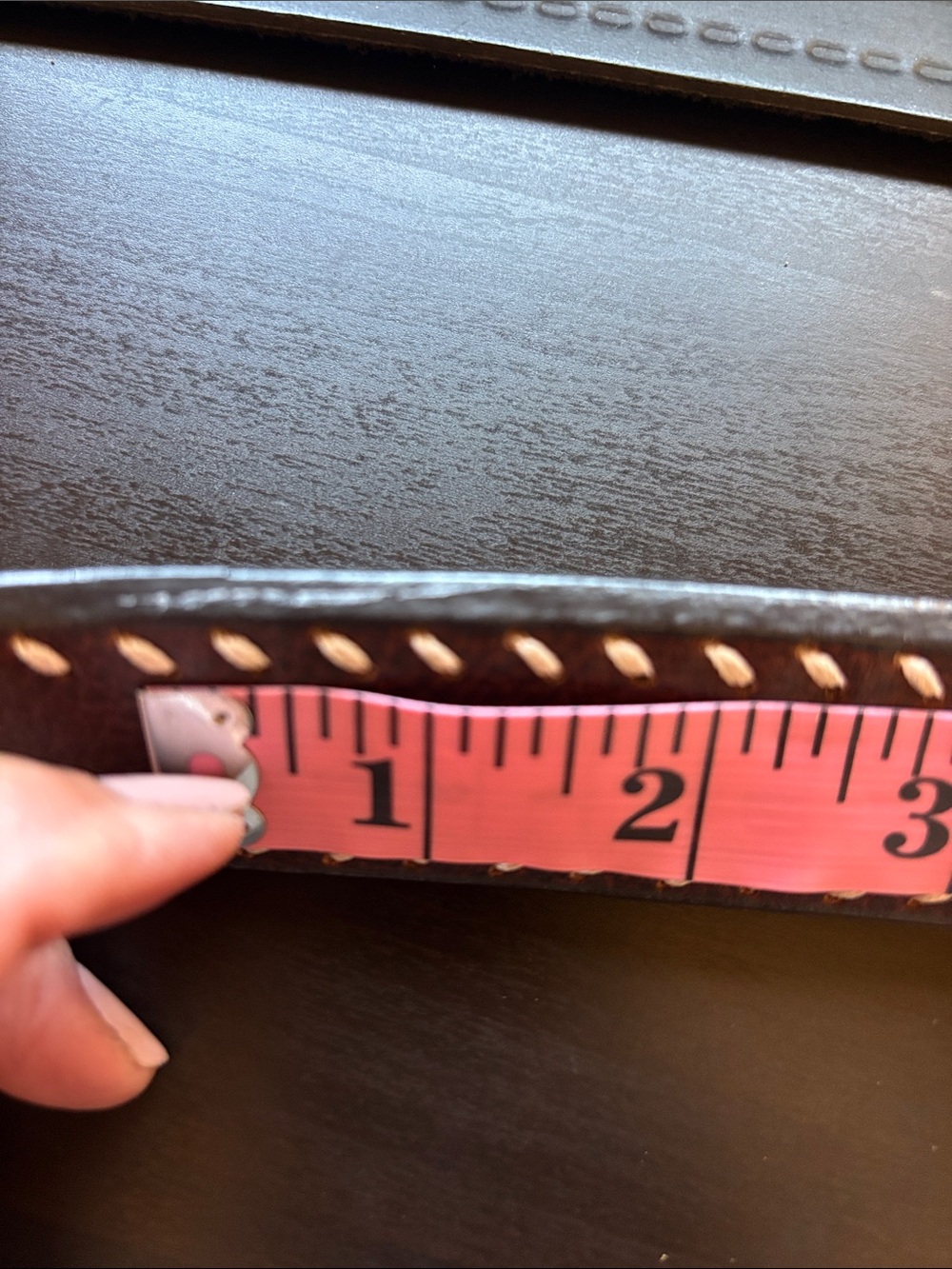 Western Style 42” Brown Leather Belt with Silver Buckle - Picture 8 of 8